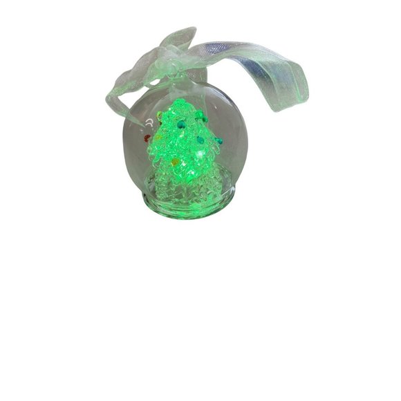 Handblown Glass Globe Ornament LED ChangingColor Light Christmas Tree NEW BATT - Picture 2 of 11